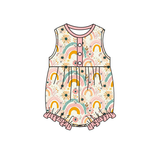 no moq sales SR2485 pre-order baby girls clothes rainbow sleeveless Romper-2024.12.20