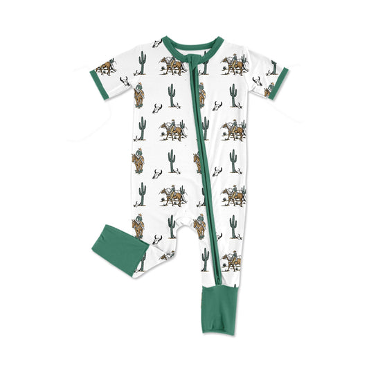 no moq sales SR2486 pre-order baby girls clothes riding horse short sleeve Romper-2024.12.20