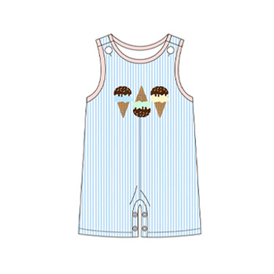 no moq sales SR2516 pre-order baby boys clothes ice cream sleeveless Romper-2024.12.24