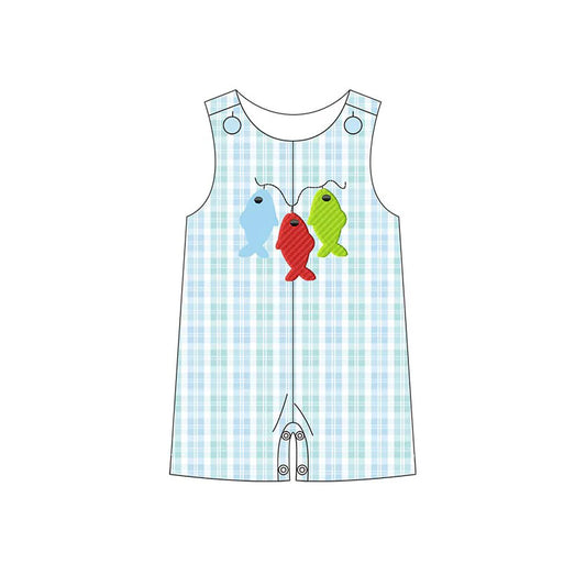 no moq sales SR2517 pre-order baby boys clothes FISH sleeveless Romper-2024.12.24