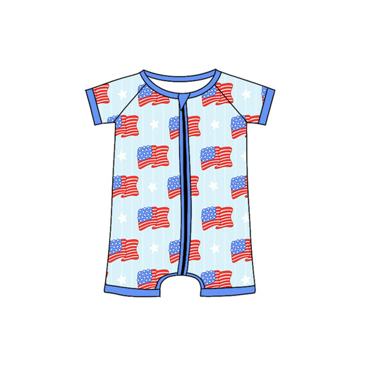 no moq sales SR2592 pre-order baby boys clothes 4th of july short sleeve Romper-2025.1.3