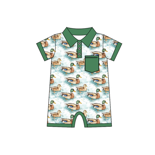 no moq sales SR2603 pre-order baby boys clothes duck short sleeve Romper-2025.1.4