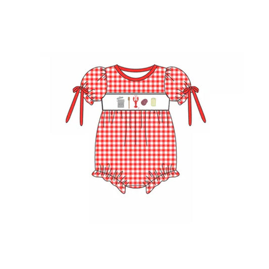 no moq sales SR2610 pre-order baby girl clothes crayfish short sleeve Romper-2025.1.7