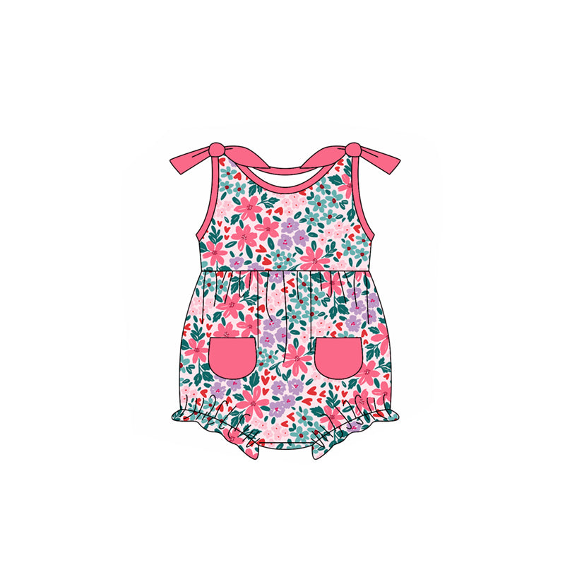 no moq sales SR2616 pre-order baby girl clothes floral short sleeve Romper-2025.1.7