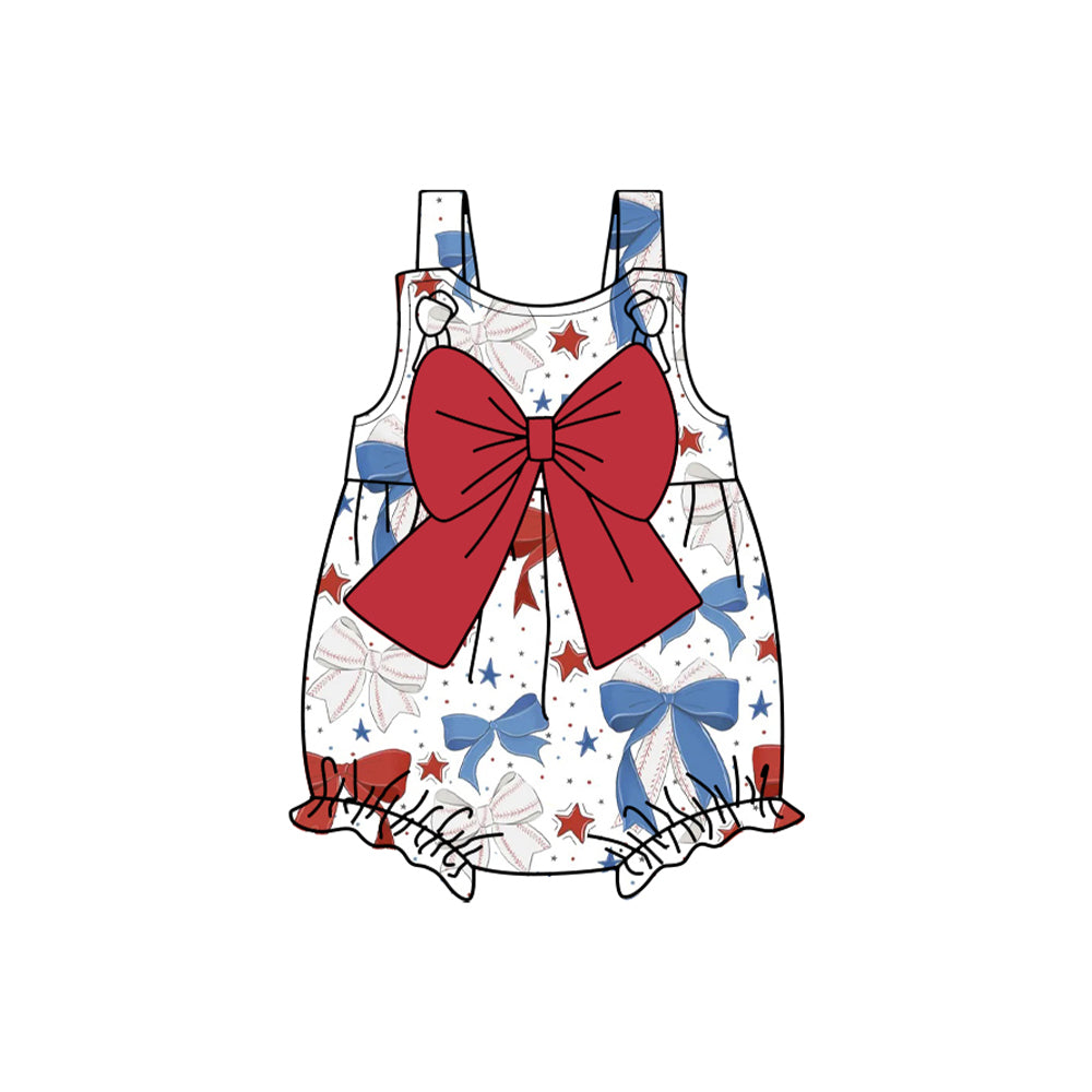 no moq sales SR2621 pre-order baby girl clothes bow sleeveless Romper-2025.1.8