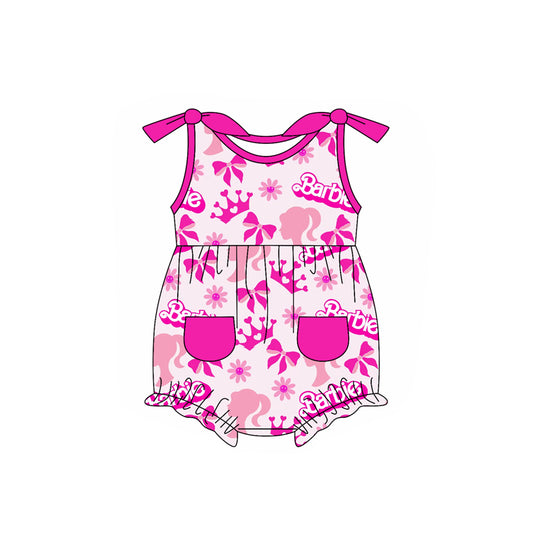 no moq sales SR2622 pre-order baby girl clothes barbie sleeveless Romper-2025.1.8