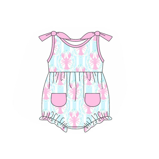 no moq sales SR2624 pre-order baby girl clothes crayfish sleeveless Romper-2025.1.8