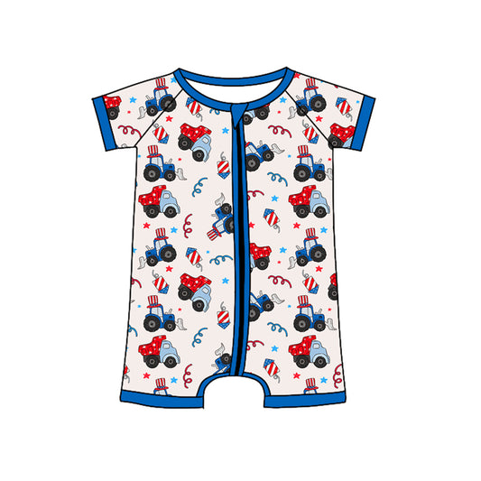 no moq sales SR2642 pre-order baby boy clothes blue short sleeve Romper-2025.1.10