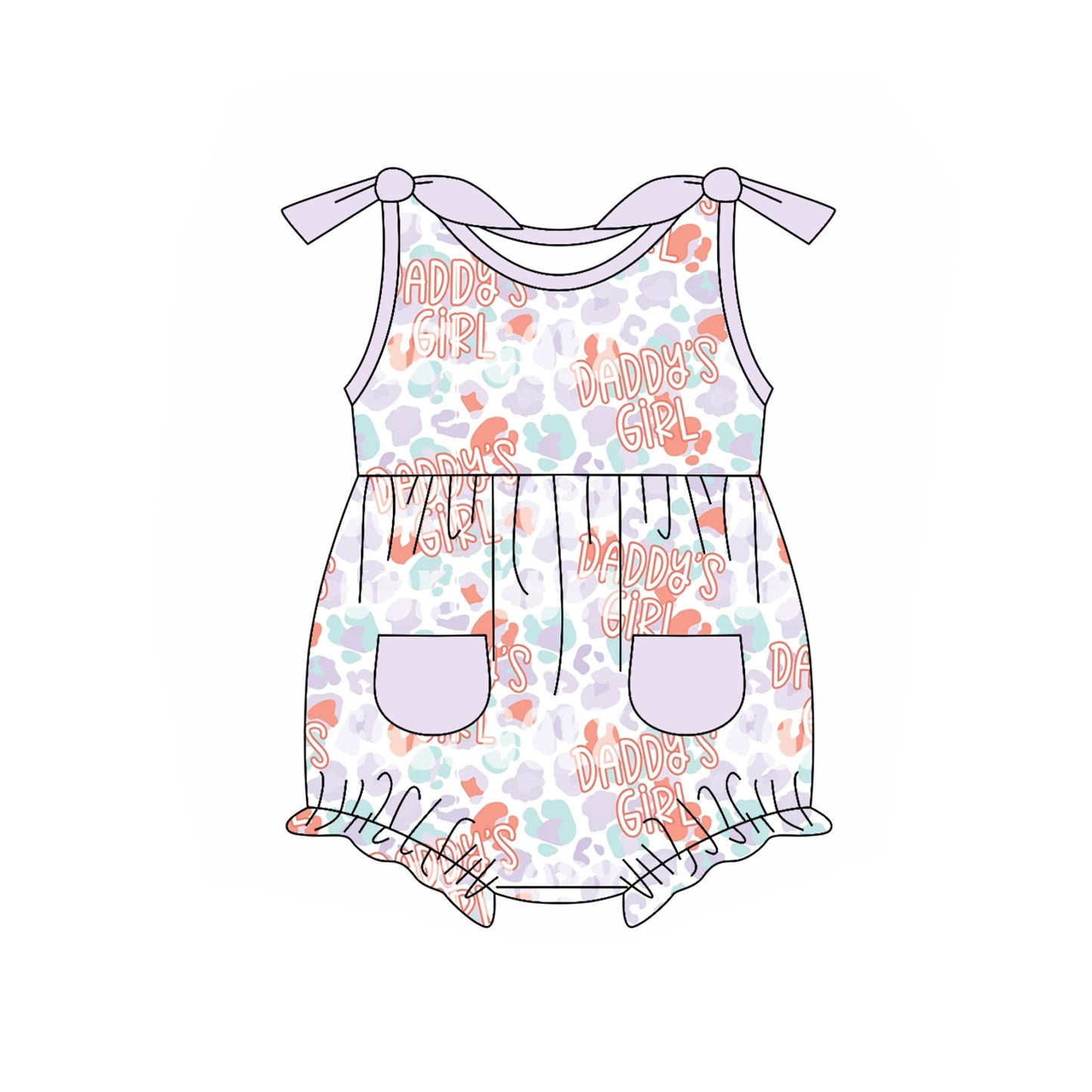 no moq sales SR2653 pre-order baby girl clothes DADDY GIRL suspender Romper-2025.1.11