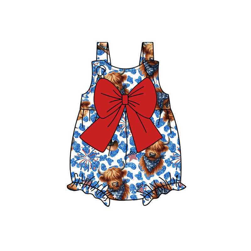 no moq sales SR2663 pre-order baby girl clothes 4th of july alpine sleeveless Romper-2025.1.13