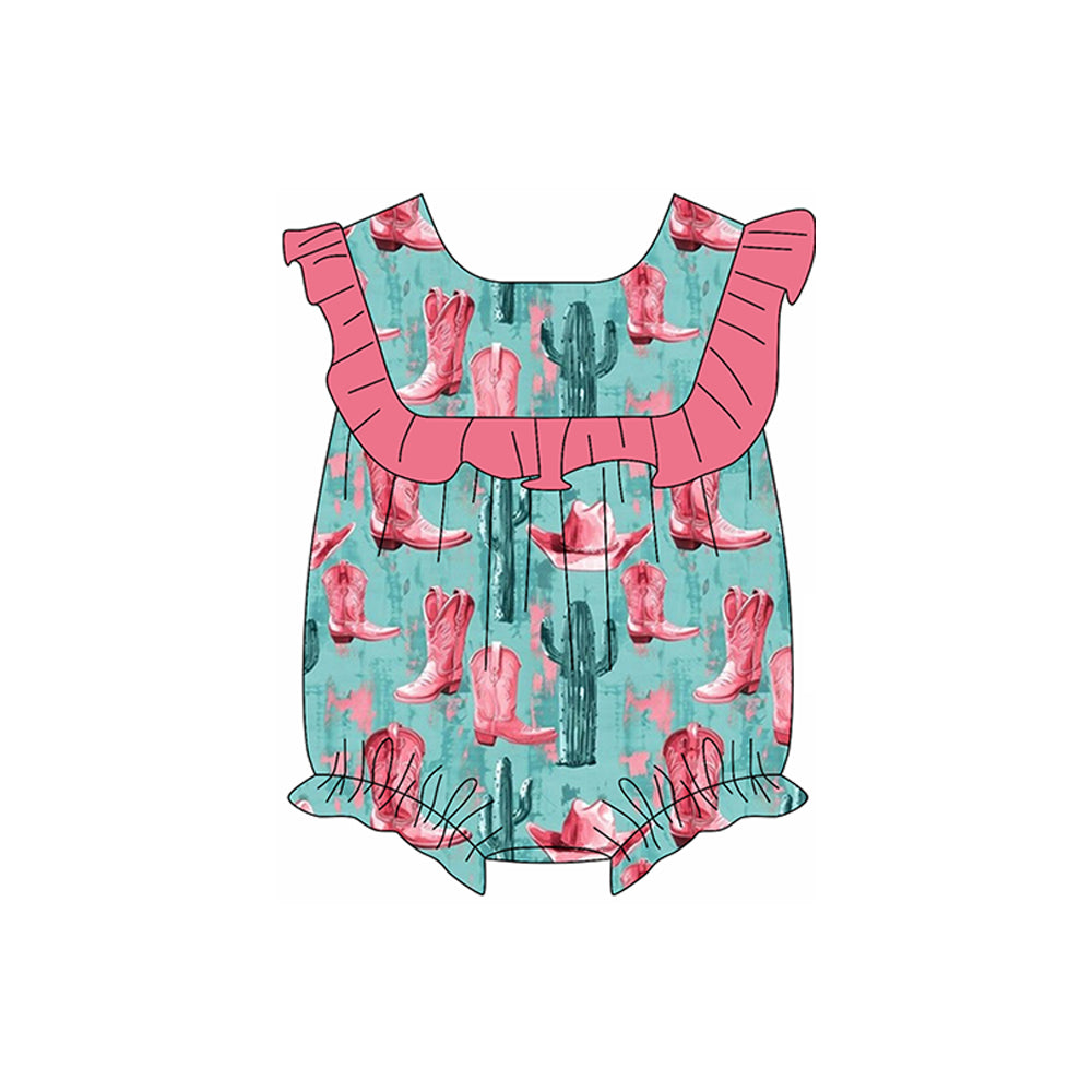 no moq sales SR2667 pre-order baby girl clothes boots sleeveless Romper-2025.1.14