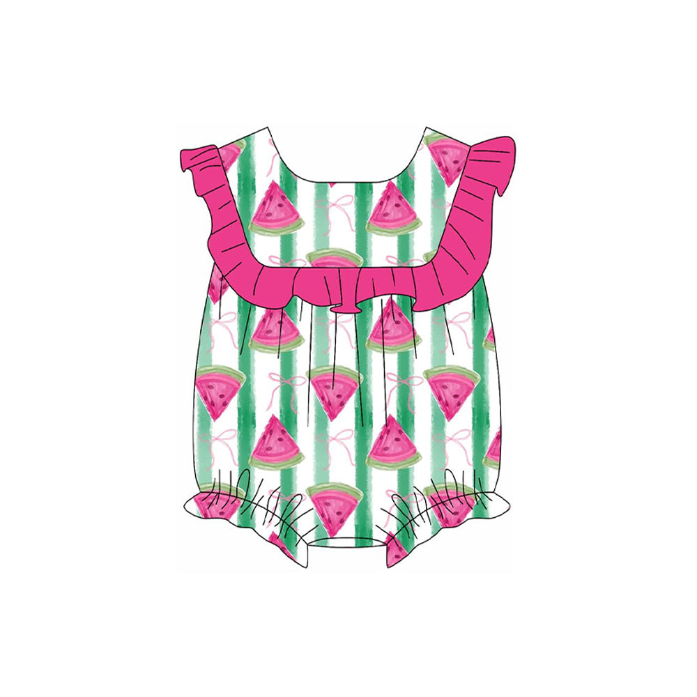 no moq sales SR2668 pre-order baby girl clothes watermelon sleeveless Romper-2025.1.14