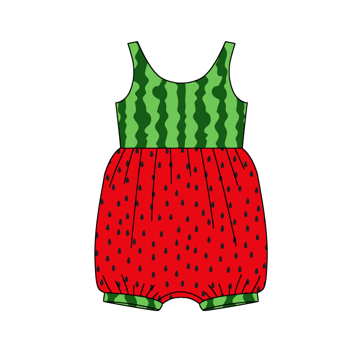 no moq sales SR2677 pre-order baby girl clothes watermelon sleeveless Romper-2025.1.17