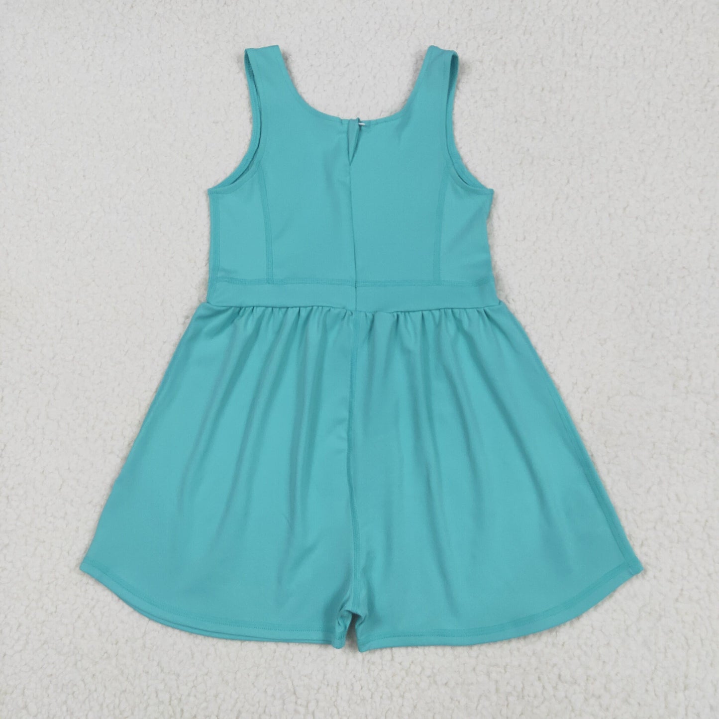 RTS NO MOQ SR3023 Solid Teal Yoga Sleeveless Bodysuit