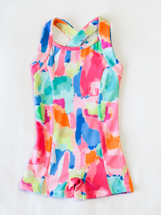 no moq SR3134 PRE-ORDER baby girls clothes yoga Sleeveless bow tie dye pockets kids girls jumpsuit-2025.5.27