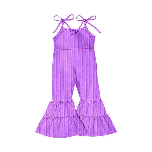 no moq SR3157 PRE-ORDER baby girls clothes Ribbed purple suspender jumpsuit-2025.6.5