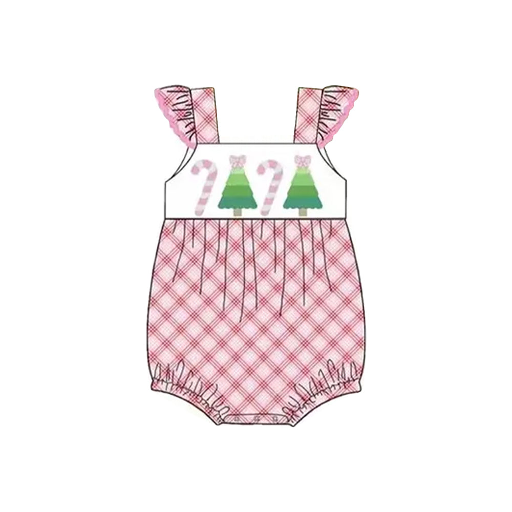 no moq SR3168 pre-order baby girl clothes Christmas pink flying sleeve romper-2025.6.10