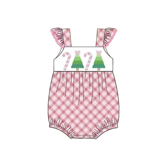 no moq SR3168 pre-order baby girl clothes Christmas pink flying sleeve romper-2025.6.10
