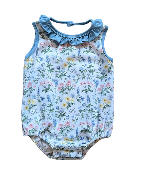 no moq SR3170 pre-order baby girl clothes floral sleeveless romper-2025.6.11