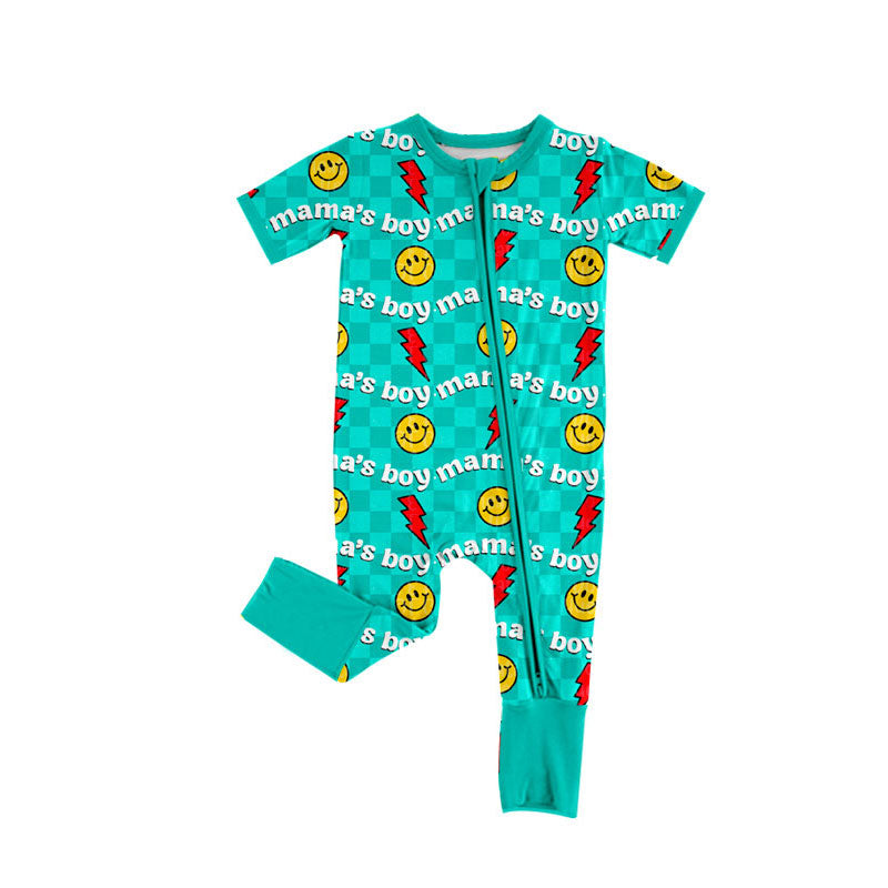 (Pre Order) No moq SR3228 pre-order baby boy clothes mama boy short sleeve romper-2025.9.18