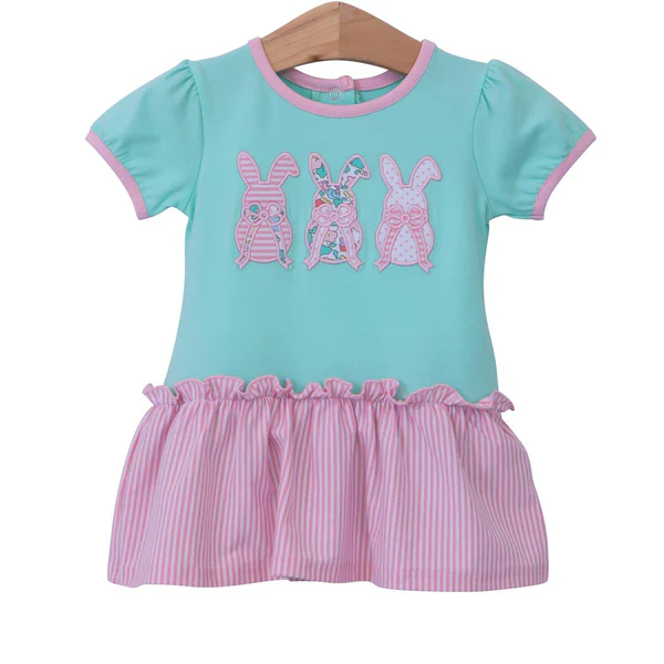 (Pre Order) No moq SR3231 pre-order baby girl clothes bunny short sleeve romper-2025.9.20