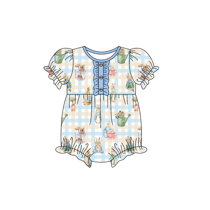 (Pre Order) No moq SR3251 pre-order baby girl clothes easter short sleeve romper-2025.9.26