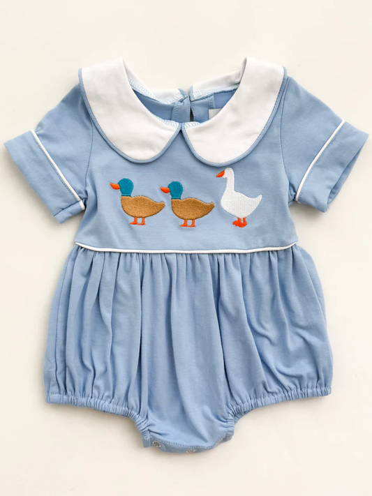(Pre Order) No moq SR3297 pre-order baby boy clothes duck short sleeve romper-2025.10.9