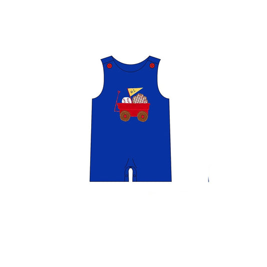 (Pre Order) No moq SR3304 pre-order baby boy clothes baseball blue vest romper-2025.10.10
