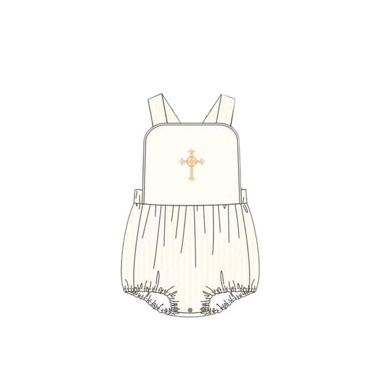 (Pre Order) No moq SR3307 pre-order baby boy clothes white vest romper-2025.10.10