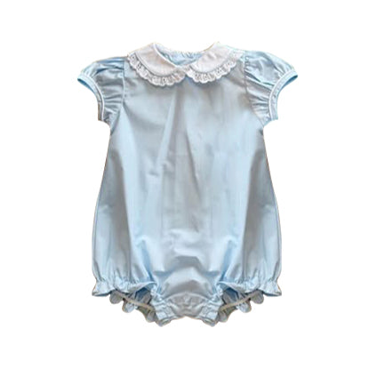 (Pre Order) No moq SR3323 pre-order baby girl clothes blue short sleeve romper-2025.10.15