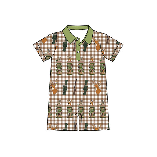 (Pre Order) No moq SR3328 pre-order baby boy clothes camouflage short sleeve romper-2025.10.15
