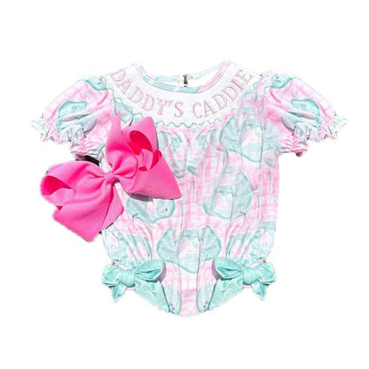 (Pre Order) No moq SR3349 pre-order baby girl clothes DADDY short sleeve romper-2025.10.18