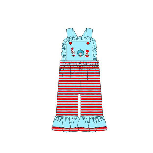 (Pre Order) No moq SR3355 PRE-ORDER baby girl clothes dr seuss suspender jumpsuit-2025.10.21