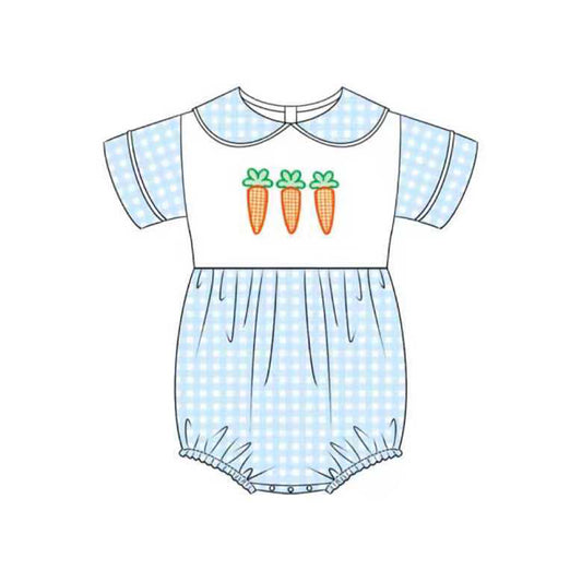 (Pre Order) No moq SR3361 pre-order baby boy clothes easter carrot short sleeve romper-2025.10.21
