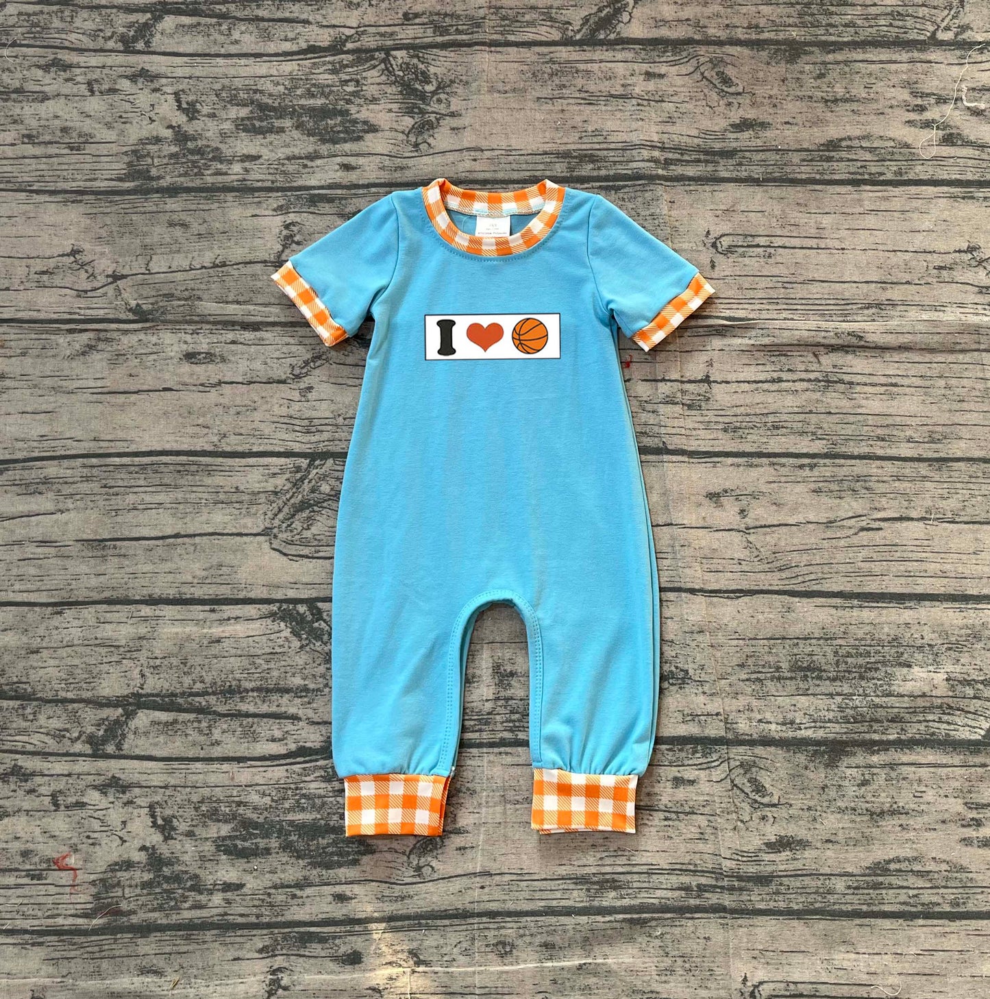 (Pre Order) No moq SR3366 pre-order baby boy clothes embroidery blue short sleeve romper-2025.11.14