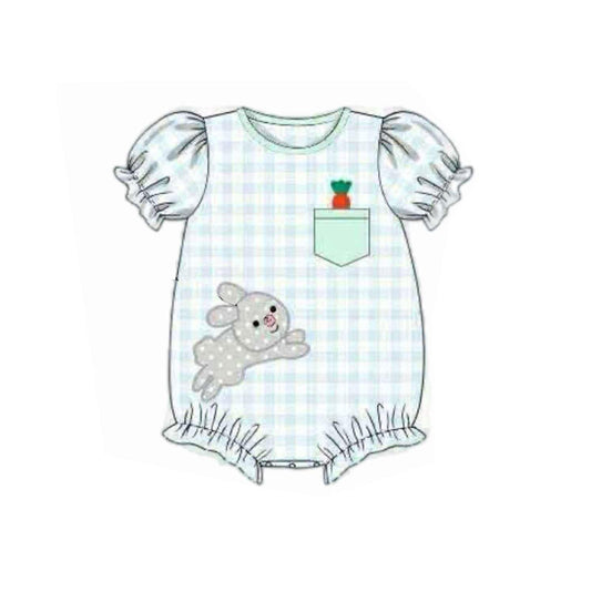 (Pre Order) No moq SR3392 pre-order baby girl clothes easter short sleeve romper-2025.10.24