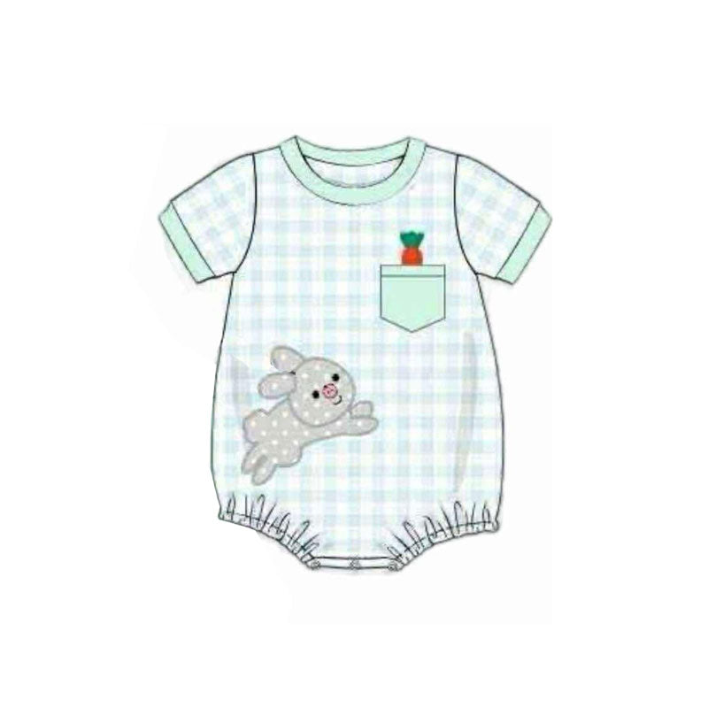 (Pre Order) No moq SR3393 pre-order baby boy clothes easter short sleeve romper-2025.10.24