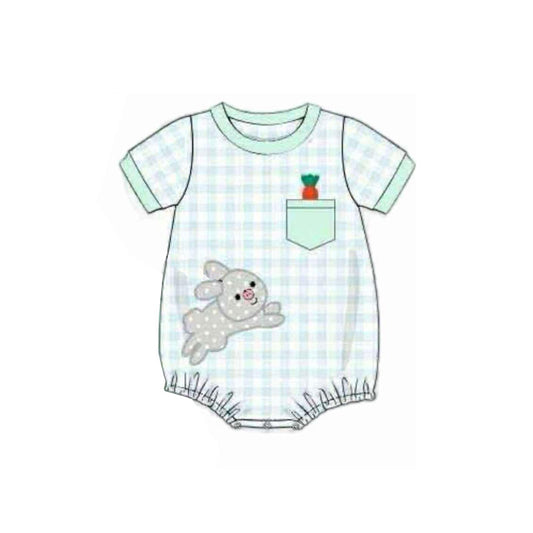 (Pre Order) No moq SR3393 pre-order baby boy clothes easter short sleeve romper-2025.10.24