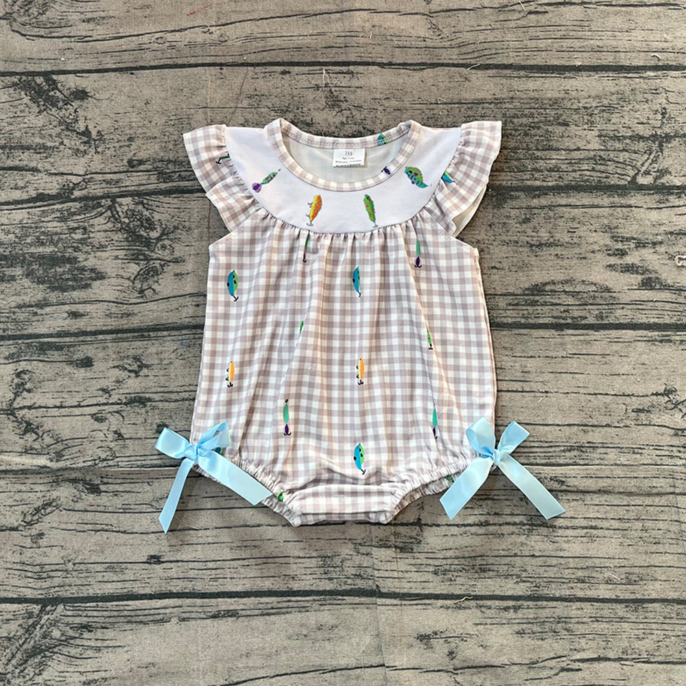 (Pre Order) No moq SR3395 pre-order baby girl clothes embroidery flying sleeve romper-2025.11.14