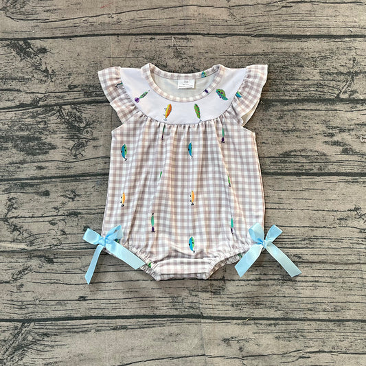 (Pre Order) No moq SR3395 pre-order baby girl clothes embroidery flying sleeve romper-2025.11.14