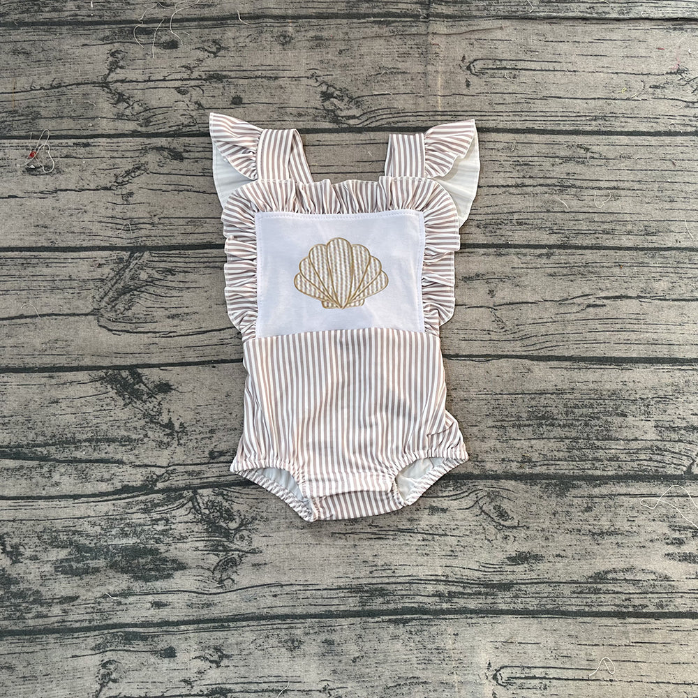 (Pre Order) No moq SR3396 pre-order baby girl clothes embroidery flying sleeve romper-2025.11.14