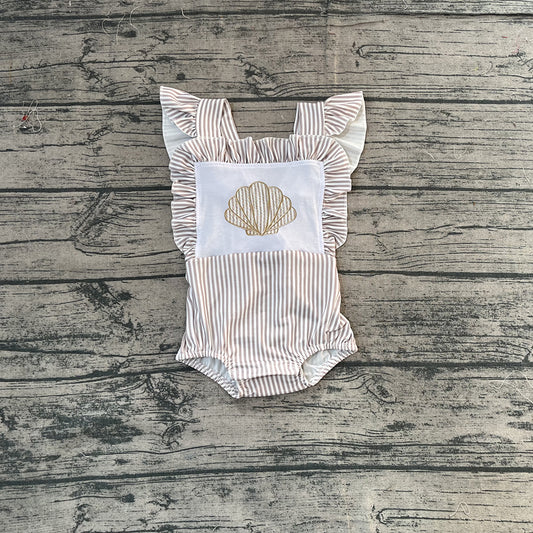 (Pre Order) No moq SR3396 pre-order baby girl clothes embroidery flying sleeve romper-2025.11.14