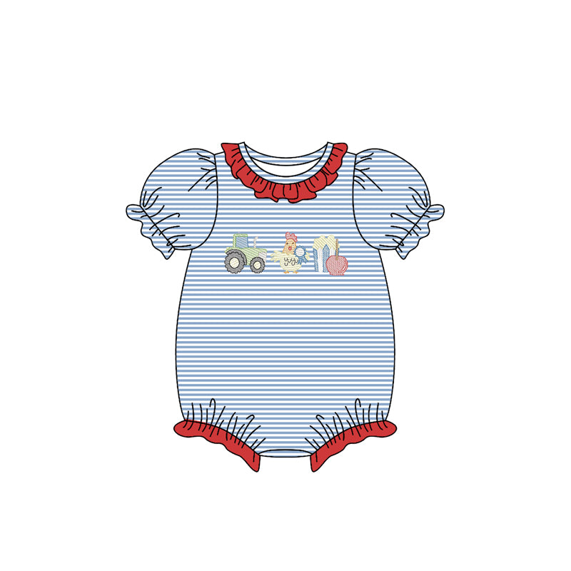 (Pre Order) No moq SR3400 pre-order baby girl clothes short sleeve romper-2025.10.24