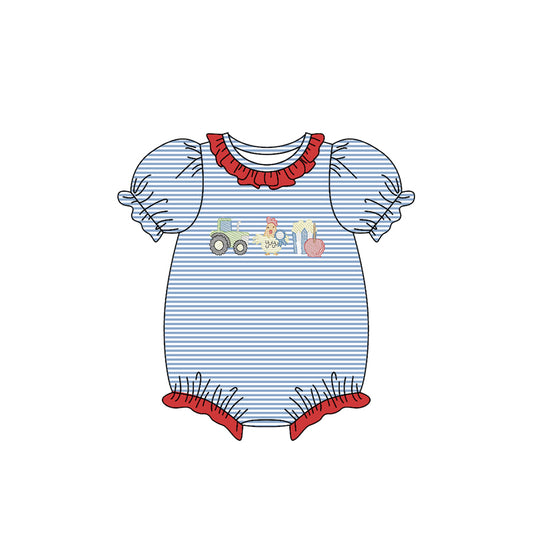 (Pre Order) No moq SR3400 pre-order baby girl clothes short sleeve romper-2025.10.24