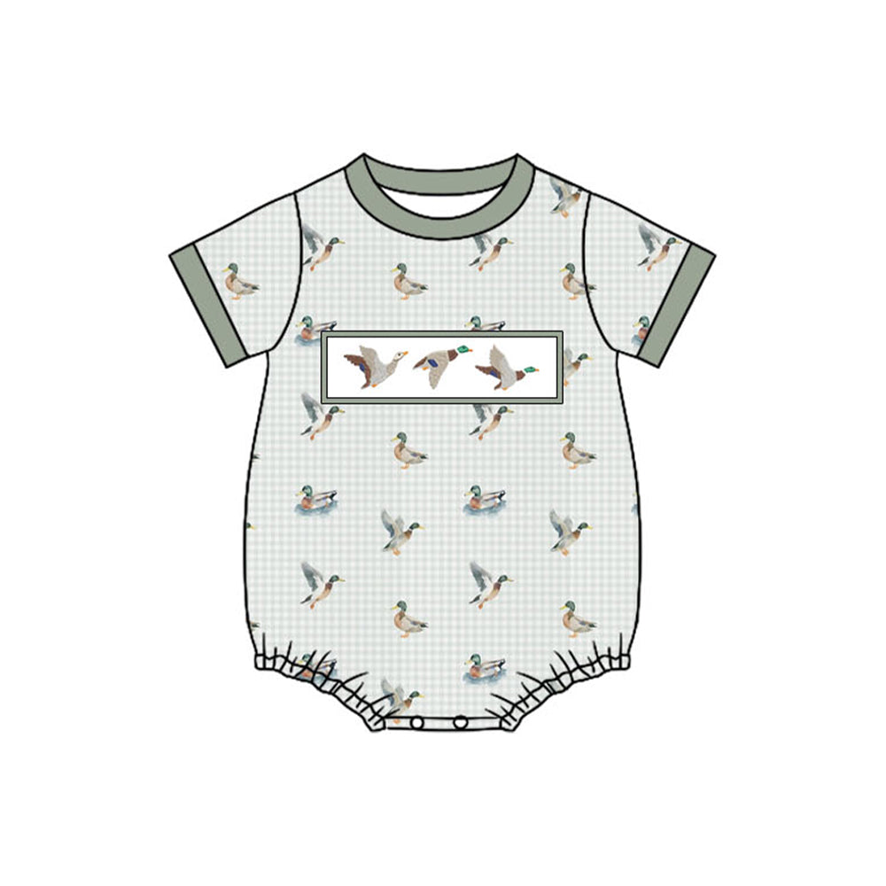 (Pre Order) No moq SR3472 pre-order baby boy clothes duck short sleeve romper-2025.10.31