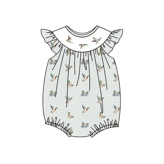(Pre Order) No moq SR3473 pre-order baby girl clothes duck flying sleeve romper-2025.10.31