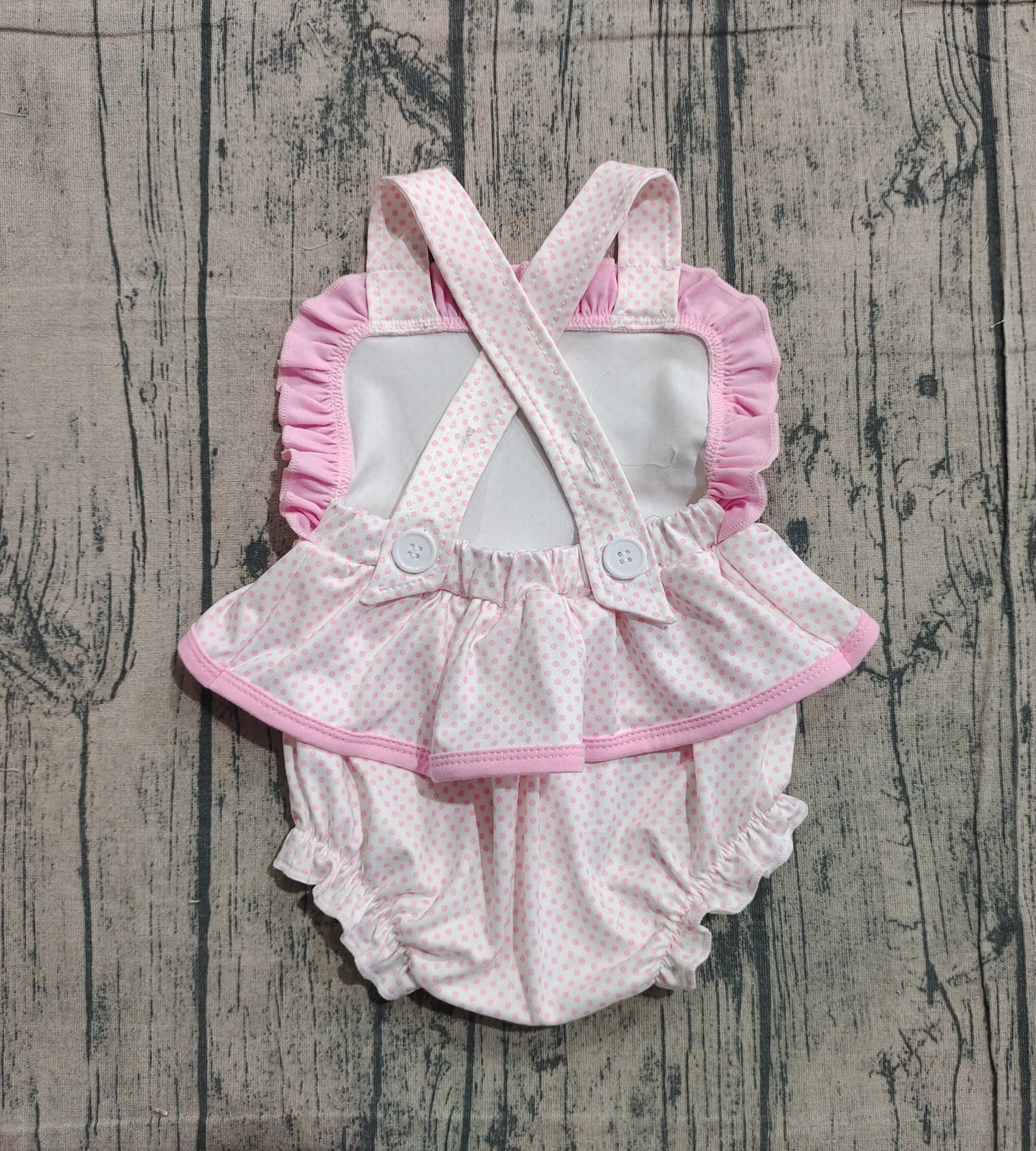 (Pre Order) No moq SR3477 pre-order bab girl clothes bunny bow vest romper-2025.11.30