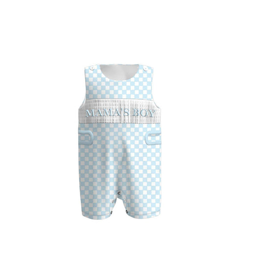 (Pre Order) No moq SR3483 pre-order baby boy clothes MAMA blue vest romper-2025.11.4