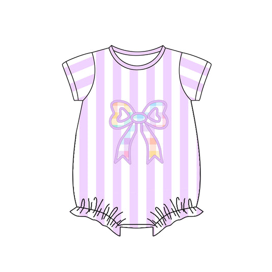 (Pre Order) No moq SR3514 pre-order baby girl clothes bow short Sleeve romper-2025.11.7