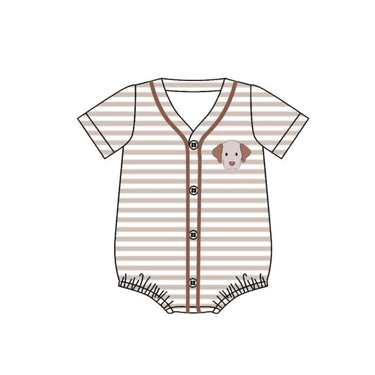 (Pre Order) No moq SR3525 pre-order baby boy clothes puppy short Sleeve romper-2025.11.10